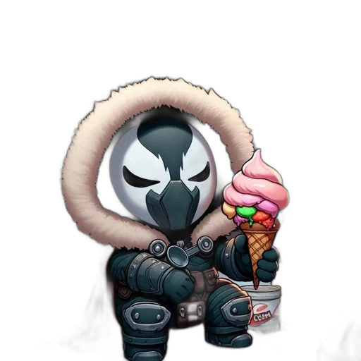 jacket, mask, creature, weapon transparent PNG cut-out