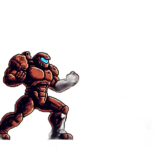 robot, weapon, creature, pixel art transparent PNG cut-out