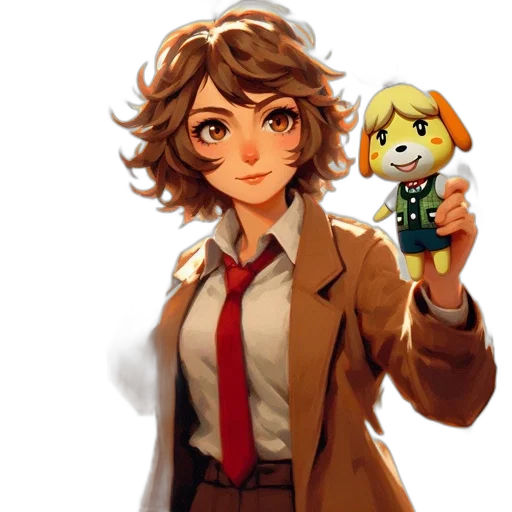 staff, jacket, animal, pixel art transparent PNG cut-out