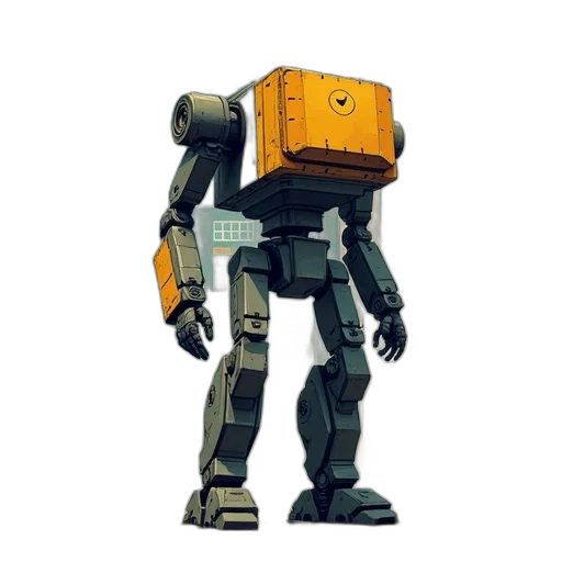 robot, weapon, concept art, 3d render transparent PNG cut-out