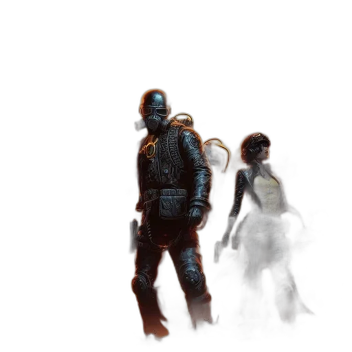 weapon, mask, robot, staff transparent PNG cut-out