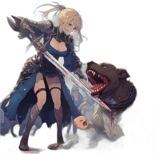 dragon, sword, weapon, animal transparent PNG cut-out