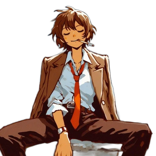 jacket, staff, pixel art, anime transparent PNG cut-out