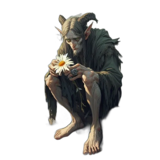 creature, animal, staff, flower transparent PNG cut-out