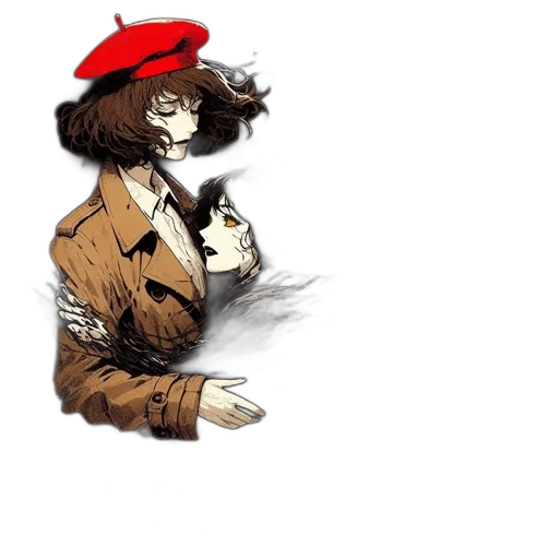 hat, dress, staff, jacket transparent PNG cut-out