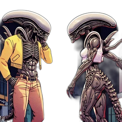 concept art, comic book art, cyberpunk, fantasy art transparent PNG cut-out
