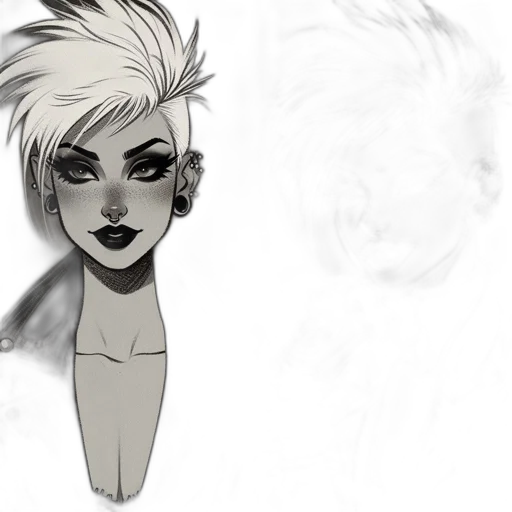 face, concept art, cartoon, comic book art transparent PNG cut-out