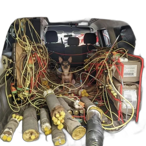 car, robot, weapon, jacket transparent PNG cut-out