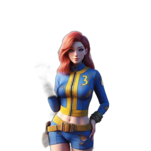 jacket, staff, concept art, 3d render transparent PNG cut-out