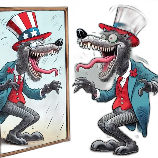 concept art, cartoon, anthropomorphic, wolf transparent PNG cut-out