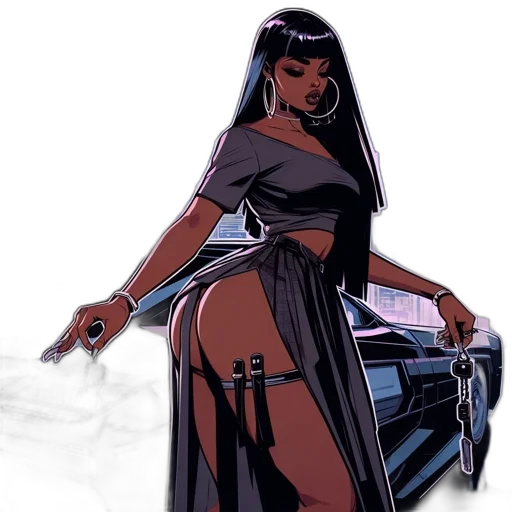 dress, comic book art, concept art, cartoon transparent PNG cut-out