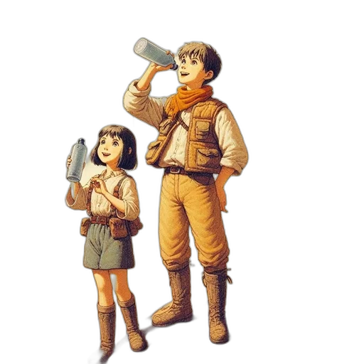 staff, bottle, weapon, robot transparent PNG cut-out
