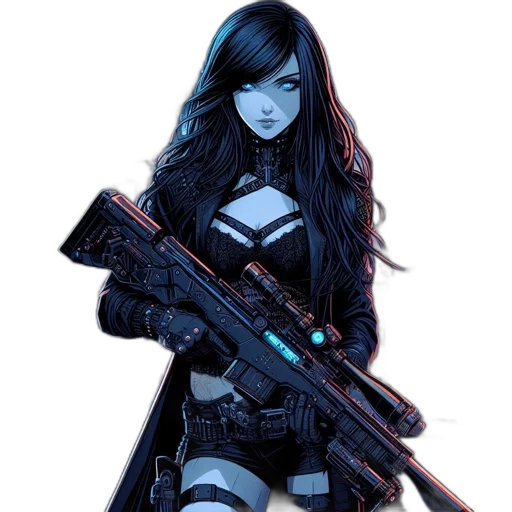 weapon, comic book art, cyberpunk, concept art transparent PNG cut-out