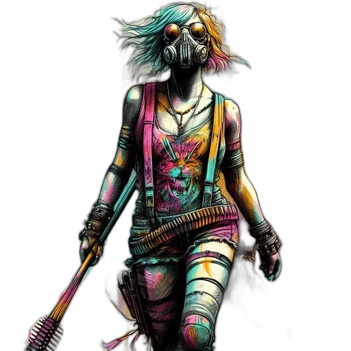 mask, staff, creature, concept art transparent PNG cut-out