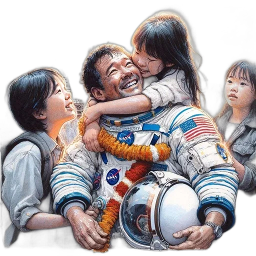 photorealistic, oil painting, concept art, outer space transparent PNG cut-out