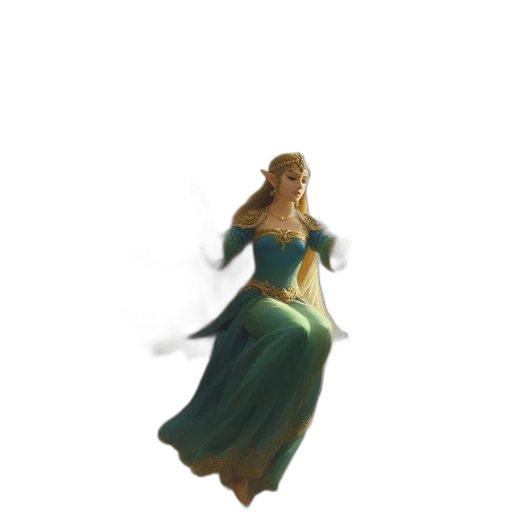 dress, staff, sword, crown transparent PNG cut-out