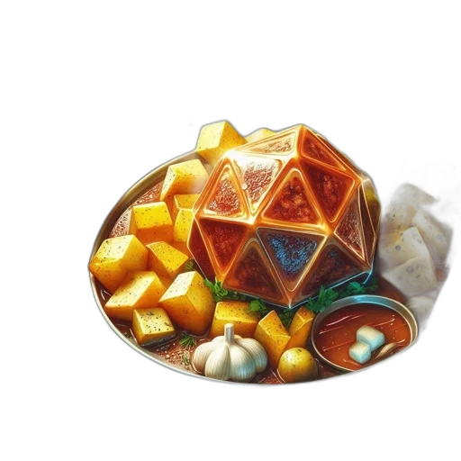 food, jewelry, concept art, 3d render transparent PNG cut-out