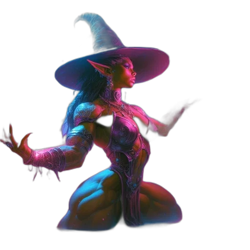 hat, dress, staff, creature transparent PNG cut-out