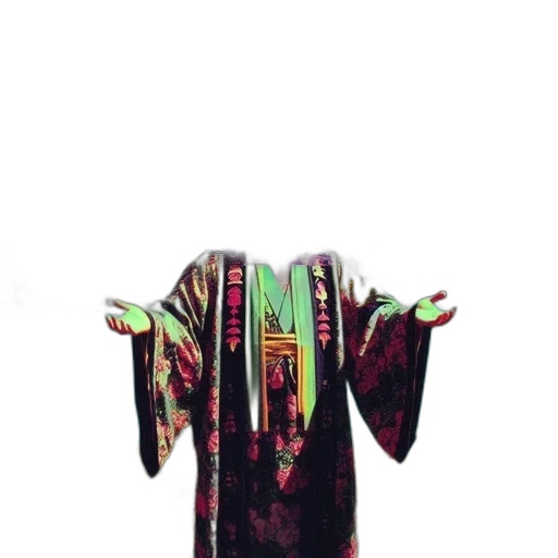 jacket, dress, creature, staff transparent PNG cut-out