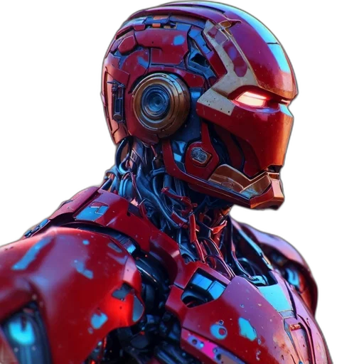 robot, face, mask, 3d render transparent PNG cut-out