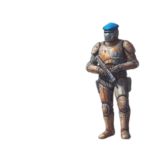 robot, weapon, staff, concept art transparent PNG cut-out