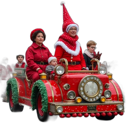 car, parade, float, featuring transparent PNG cut-out