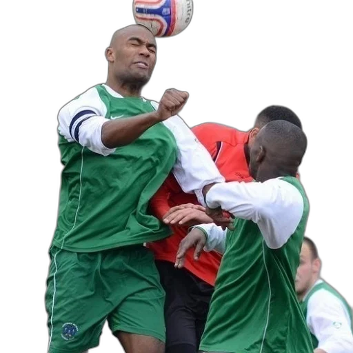 soccer, player, green, white transparent PNG cut-out