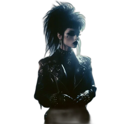 jacket, hair, staff, jewelry transparent PNG cut-out