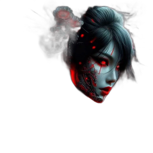 face, mask, robot, cyberpunk transparent PNG cut-out