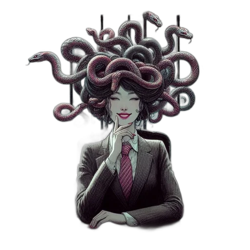 creature, crown, staff, hair transparent PNG cut-out