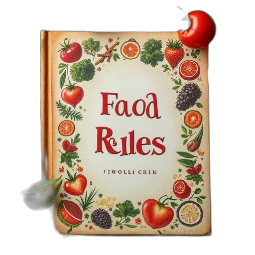 food, book, cover, words transparent PNG cut-out