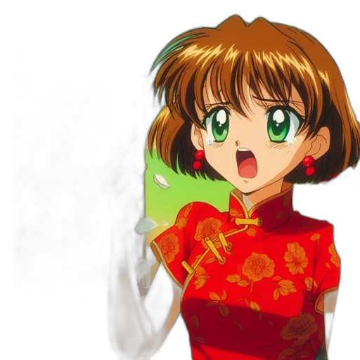 staff, dress, flower, anime transparent PNG cut-out
