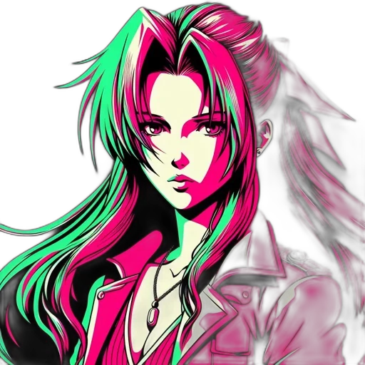 anime, vaporwave, pixel art, concept art transparent PNG cut-out