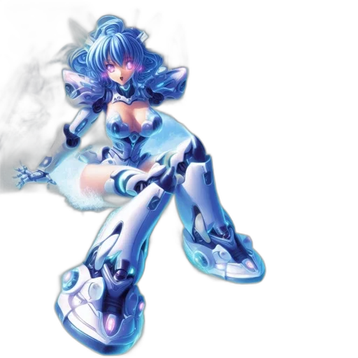 robot, concept art, vaporwave, 3d render transparent PNG cut-out
