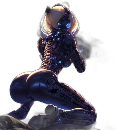 robot, creature, concept art, cyberpunk transparent PNG cut-out