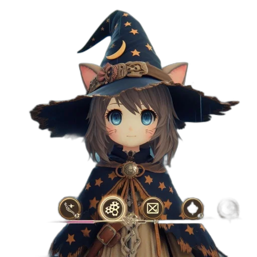 staff, hat, dress, mask transparent PNG cut-out