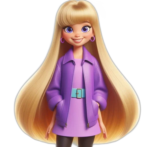 jacket, hair, dress, staff transparent PNG cut-out