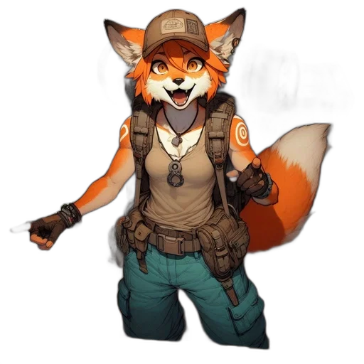 staff, jacket, animal, weapon transparent PNG cut-out