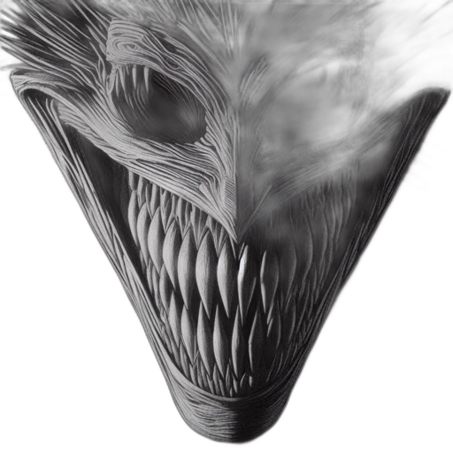 mask, hair, creature, dragon transparent PNG cut-out