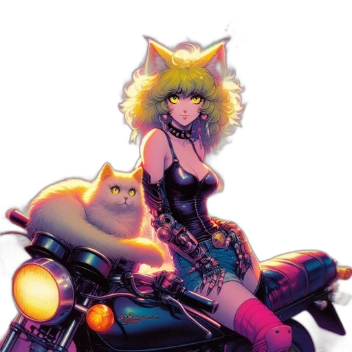 concept art, cyberpunk, comic book art, woman transparent PNG cut-out