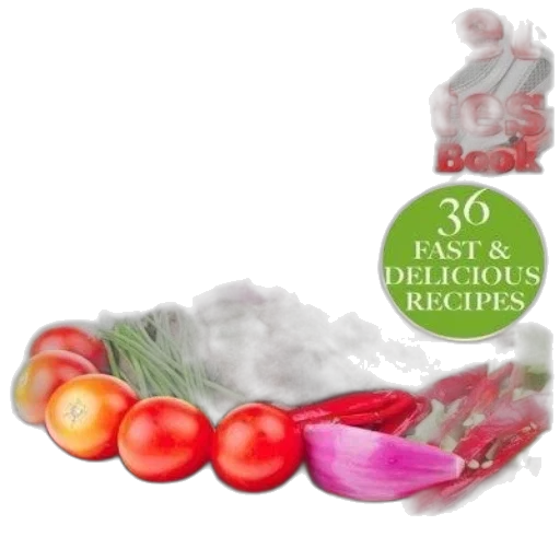 food, photorealistic, book, cover transparent PNG cut-out