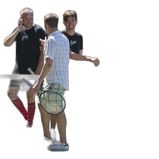 3d render, group, friends, tennis transparent PNG cut-out