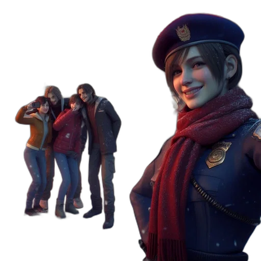 jacket, staff, face, weapon transparent PNG cut-out
