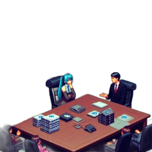 furniture, robot, staff, vaporwave transparent PNG cut-out