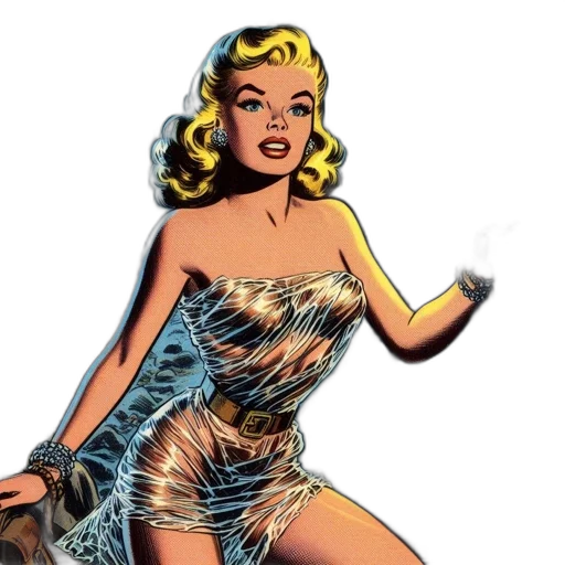 dress, comic book art, concept art, cartoon transparent PNG cut-out