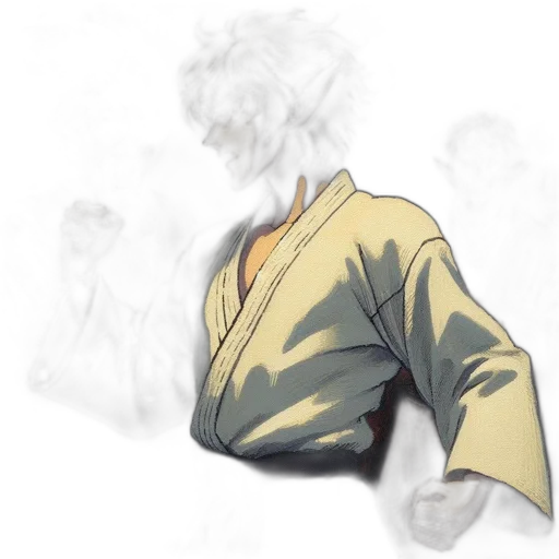 jacket, staff, hair, creature transparent PNG cut-out
