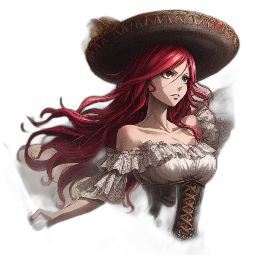 hat, staff, dress, fantasy art transparent PNG cut-out