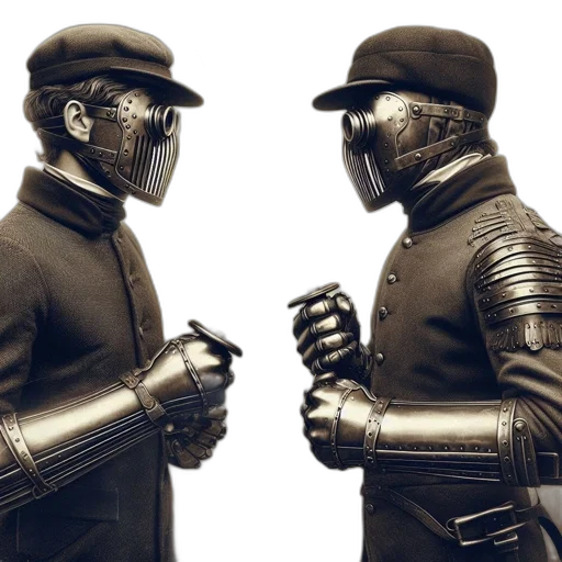 mask, robot, jacket, concept art transparent PNG cut-out