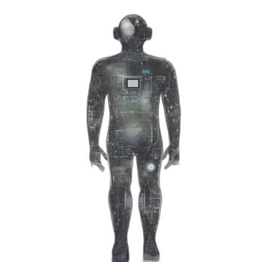 robot, mask, creature, jacket transparent PNG cut-out