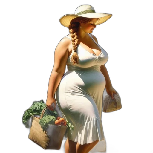 dress, hat, food, photorealistic transparent PNG cut-out